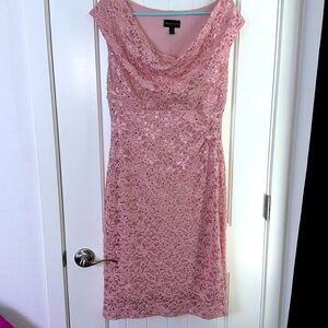 Connected Apparel sequin and lace dress